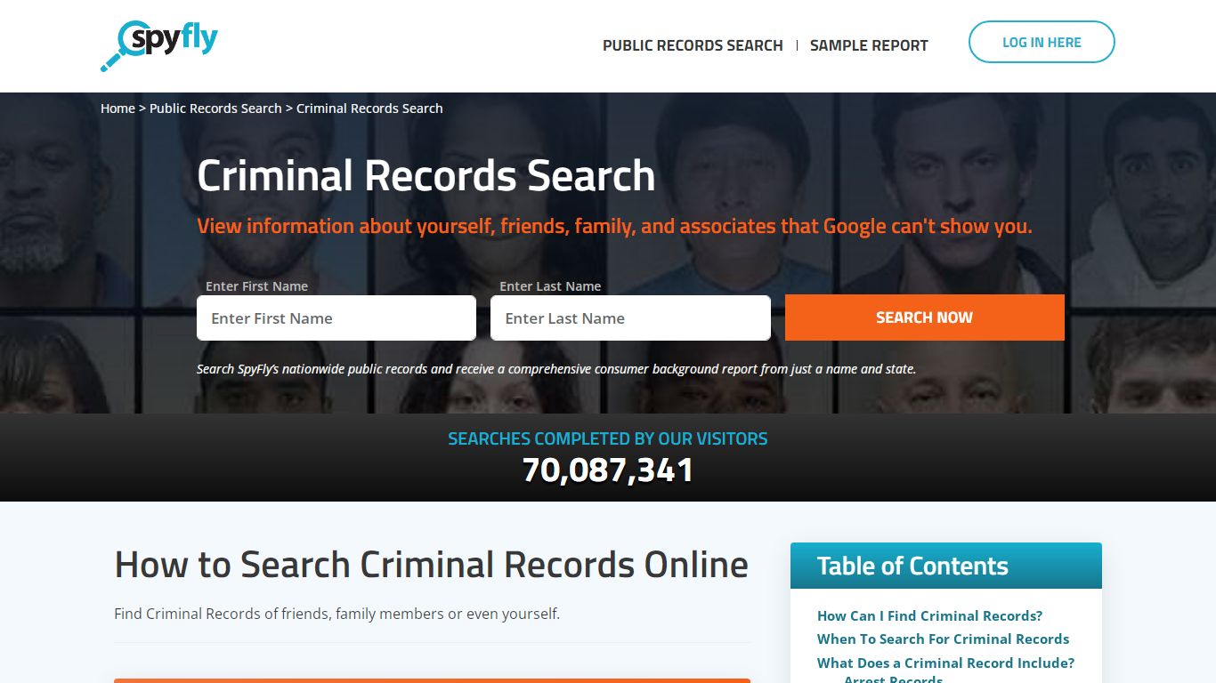 Criminal Records Search | Just Enter a Name & State | SpyFly